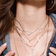 Triple butterfly diamond lariat necklace - on model