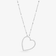 14K white gold diamond open heart necklace