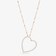 14K rose gold diamond open heart necklace