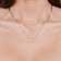 Diamond pointed cross pendant necklace - on model