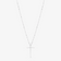 14K white gold diamond pointed cross pendant necklace