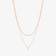14K rose gold solo diamond double strand necklace