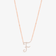 14K rose gold cursive diamond initial pendant necklace