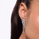 Floating diamond heart draped double stud - on model