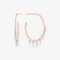 14K rose gold small floating diamond fringe hoops