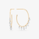 14K yellow gold small floating diamond fringe hoops