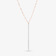 14K rose gold floating diamond lariat necklace