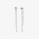 14K white gold floating diamond front to back linear earrings