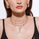 Fancy diamond rectangle station necklace - on model
