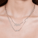 Baguette diamond bar pendant necklace - on model