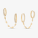 DIAMOND DOUBLE PIERCING BLAKE® CHAIN HUGGIE EARRINGS