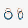 DOUBLE INTERLOCKING CIRCLE BLUE DIAMOND DANGLE STUDS