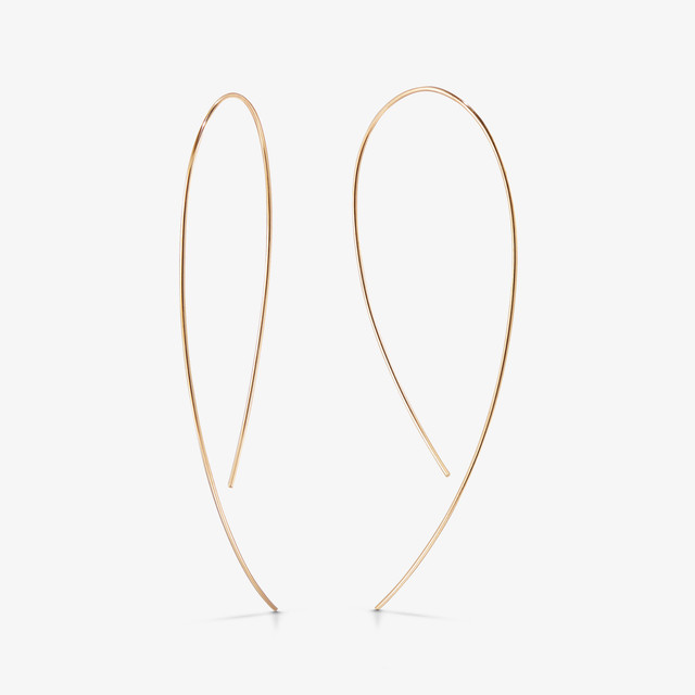 Lana Jewelry 'Upside Down' Small Hoop Earrings Yellow Gold