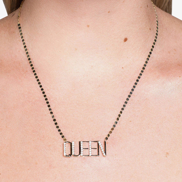 Personalized Diamond Nameplate Necklace - 7 Letters - LANA