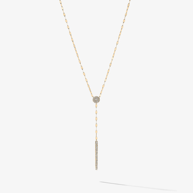 DIAMOND CROSSARY LARIAT NECKLACE - LANA