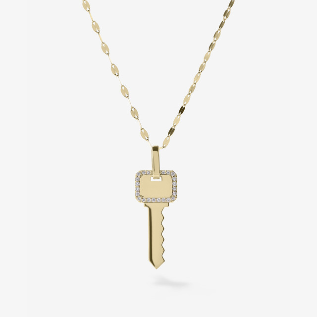 Diamond Lock & Key Necklace - Razny Jewelers