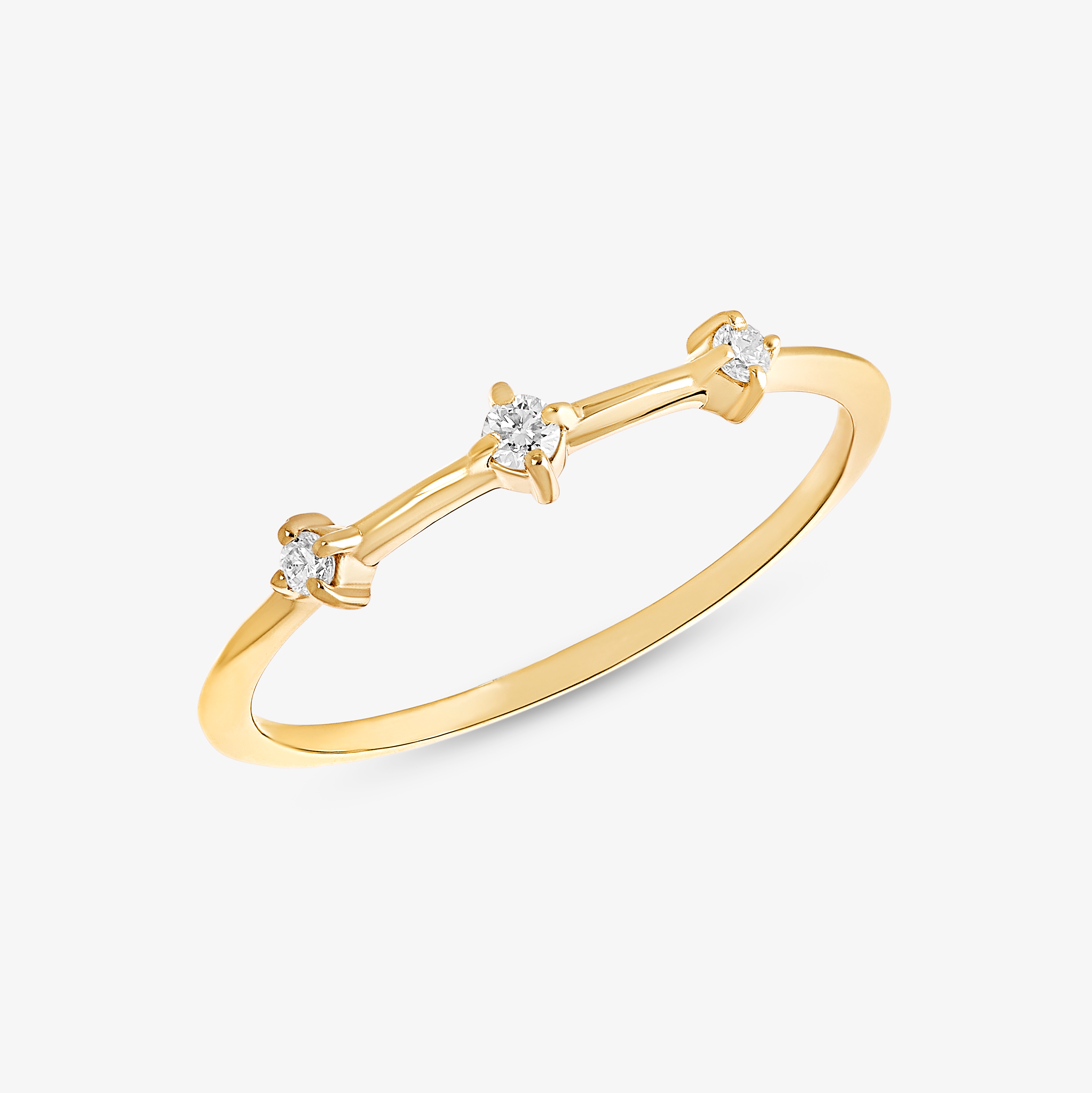 Lana Solo Triple Diamond Stacked Ring In In 14k Yellow Gold