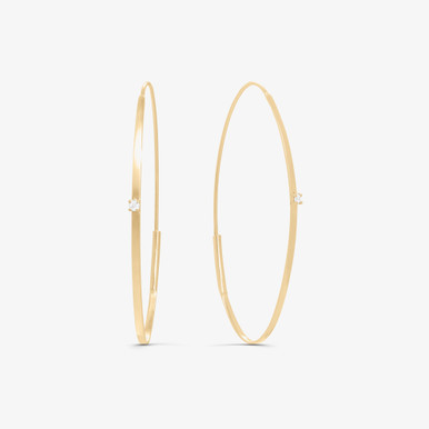 Small Flat Oval Magic Hoop with Diamonds