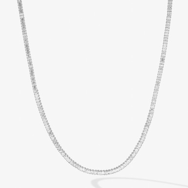 アクセサリー Glitter Baguette Tennis Chain Necklace50 Baguette Tennis Necklace – Zaana Jewelry