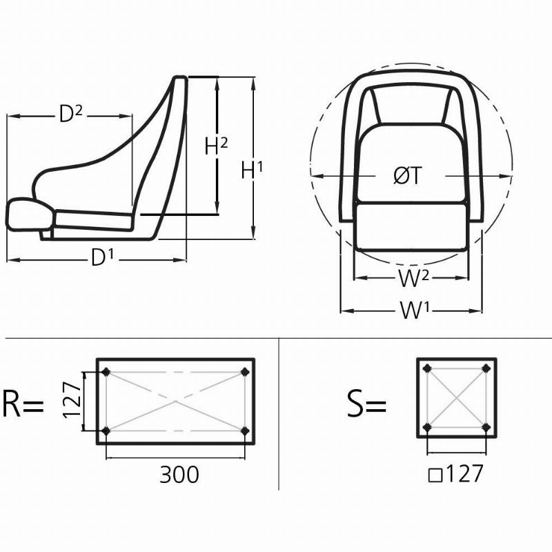 Vetus Pilot Boat Seat White (CHSPORTW) Boat Seats Australia