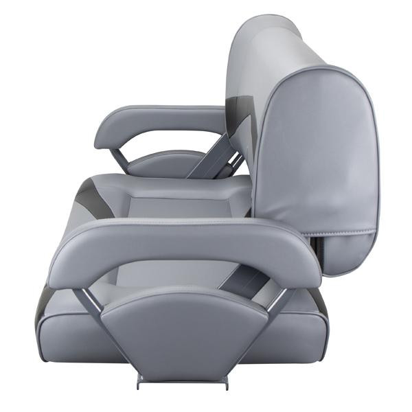 Relaxn Console Double Flip Back Seat with Arms - Dark Grey / Black Carbon