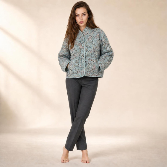 Ayla quilted liner jacket sky front