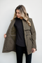 Olive Provocateur Waterproof midweight jacket open