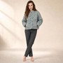 Ayla quilted jacket hundred flowers on sky front