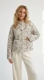 Ayla quilted jacket hundred flowers on sand front