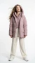 Esme Sorona Puffer Mauve Mist hood up unconstrained
