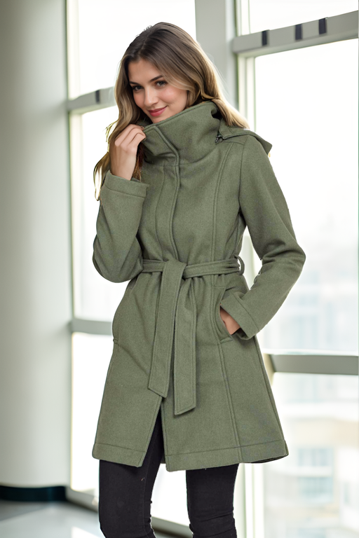 【I AM MARI】Rovia Shawl Collar Wool Long Coat I AM MARI】Rovia Shawl Collar Wool Long Coat