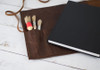 Leather Bound Sketchbook Case - comes with hardbound sketchbook - handmade by Blue Sky Papers