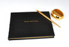 Center Personalized Leather Guest Book - Gold on Black