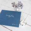 Twenty Five Years Guest Book - Teal satin with Silver - by Blue Sky Papers
