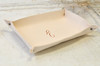 Personalized Leather Catchall - suede underside - by Blue Sky Papers