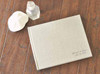 Guest Sign In Book - Natural linen, Pewter Script embossing- by Blue Sky Papers