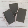 Handmade Paper Vow Books - The Full Set in Olive Gray with Blush ribbon - by Blue Sky Papers