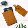 Leather Luggage Tags - with matching Passport Holder - Blue Sky Papers
