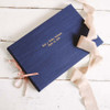 The Artisan Album - Handmade Photo Book - Navy satin with Tea Rose satin ribbon, Gold embossing- by Blue Sky Papers The Artisan Album - Handmade Photo Book - Navy satin with Tea Rose satin ribbon, Gold embossing- by Blue Sky Papers