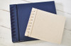 Fresh Ribbon Bound Photo Album- Natural linen and Navy satin- from Blue Sky Papers