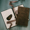 Leather Vow Book - Bomber Leather with no tie & Modern VOWS emblem - by Blue Sky Papers