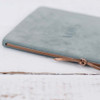 Leather Vow Book - Slate Nubuck with Flat Bronze leather tie & Modern VOWS emblem - by Blue Sky Papers