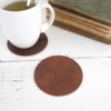 Natural Leather Coasters - Single Calligraphy initial - by Blue Sky Papers