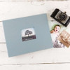 Post-bound Photo Album - Shown in Steel Blue linen, horizontal/landscape orientation - by Blue Sky Papers