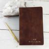 Soft Leather Journals  -  Round corner in Rustic, Gold, Script embossing - handmade by Blue Sky Papers