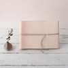 Modern Blush Book- Snow (blush) leather with natural linen tie- by Blue Sky Papers