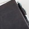 Leather Refillable Composition Notebook - pen holder & sewn leather - from Blue Sky Papers