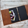 Natural Leather Binder - Pockets on Sides - Blue Sky Papers