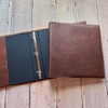 Natural Leather Binder - silver 3 ring mechanism - Blue Sky Papers