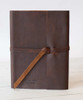 Leather Rustic Sketchbook in rustic brown leather - blind embossed- by Blue Sky Papers